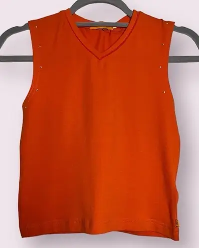 hB:Brats_01 Orange Vneck Crop Top Large