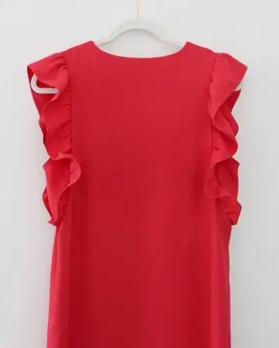 Chelsea28 Ruffle Sleeve Midi Dress in Coral Spice