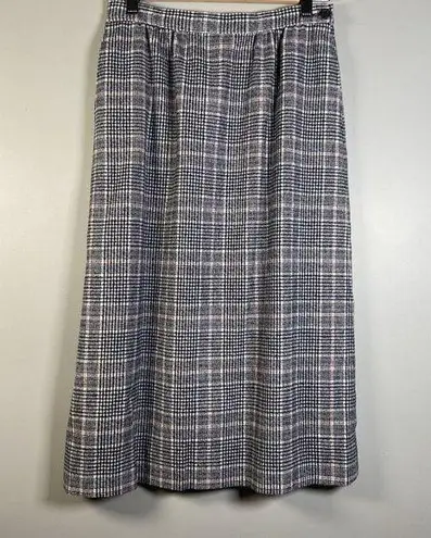 Pendleton VINTAGE Size 6 Wool Plaid Tartan Midi Skirt USA Blue Tan A-line