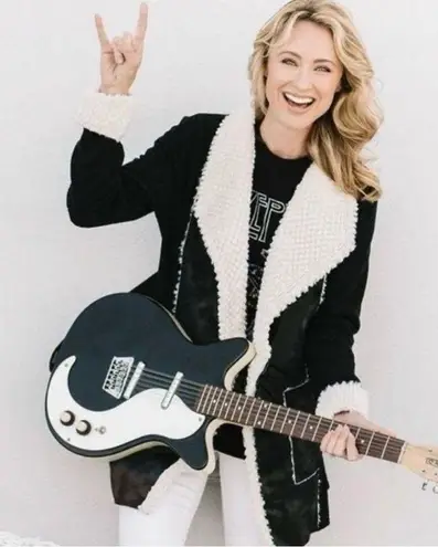 Wooly Bully Wear Wonderful Wrap faux suede shearling jacket XL Black