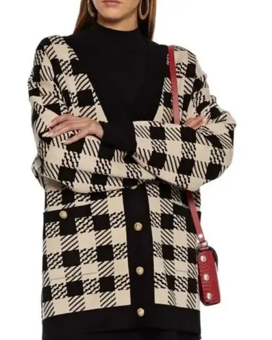 Sandro ππ Jisou Oversized Checked Knitted Cardigan ~ Beige