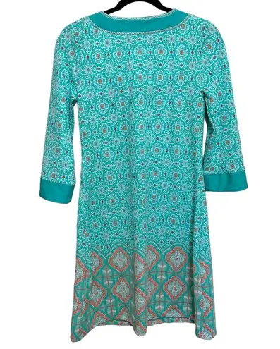 Talbots NWT  x Cabana Life Embroidered Cover Up in Aqua Medallion - Size XS