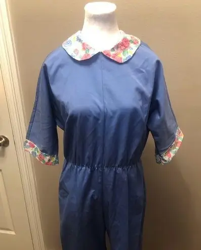 Very Vintage Azure Blue Jumpsuit Like New Size Large