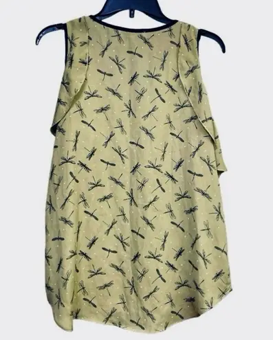 Libby Edelman Dragonfly Pattern
Cold Shoulder Blouse Size S Black