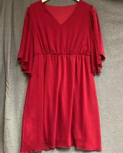 Extra large red dress with flowy skirt Size XL