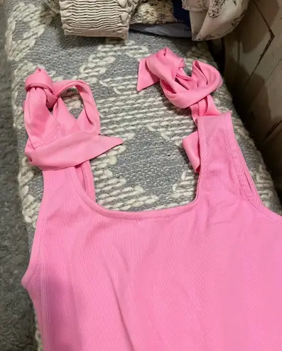 Day + Moon Pink Tie Strap Bodysuit