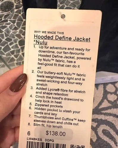 Lululemon Hooded Define Jacket Nulu