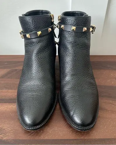 Valentino Garavani Black Pebbled Booties