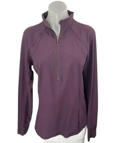 Lululemon Women's Purple Long Sleeve Quarter Zip Workout Athletic Top Size 10
