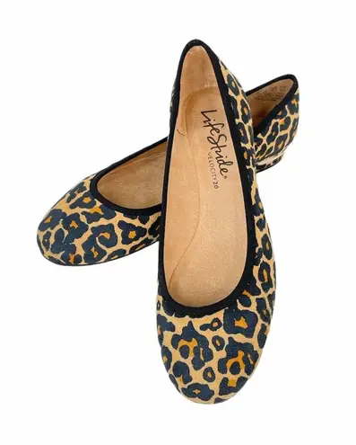 Life Stride  Vivienne Leopard Flats Brown Tan Sizes 7 8 8.5