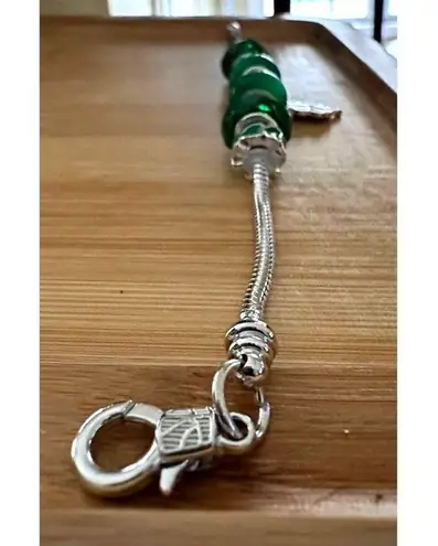 St Patricks Day Four Leaf Clover Bracelet New Beaded Charms Heart Dangle… Silver