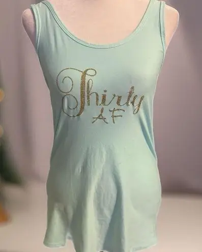 Handmade Thirty AF Women's Light Blue Tank Top