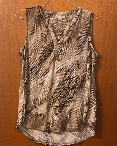 Dana Buchman  Size Large Tan and Brown Sleeveless Blouse