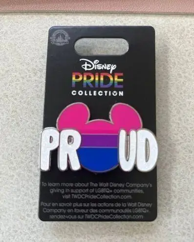 Disney  Pin - Rainbow Pride Collection - Mickey Mouse Icon - Proud Bisexual Flag