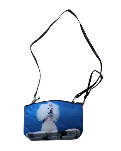BRACIANO Crossbody Bag Womens Blue Poodle Print Whimsical Dog Lover