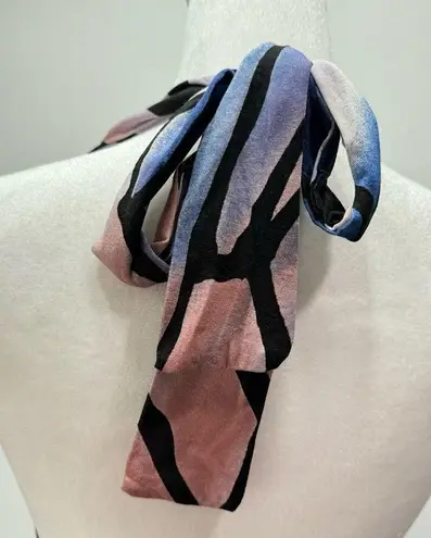 Hourglass Lilly Blue Purple Mauve Black Halter Neckline Low Back Maxi Dress S