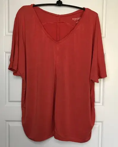 Soft Surroundings Women's Rayon Spandex Blend Boxy Short Sleeve Slinky Tee M