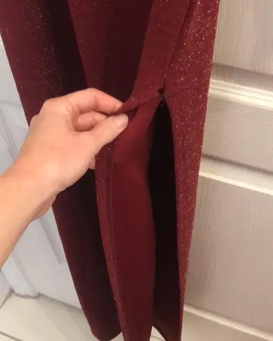 Popular Basics Dark Red One-Shoulder Dress