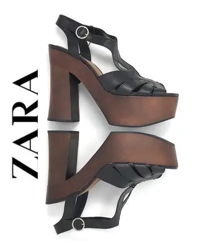 ZARA  Platform Sandals Black Size 40