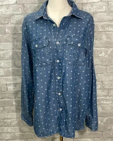 Coolibar Coolibar Santa Rosa Chambray Tunic Top Blue Size M