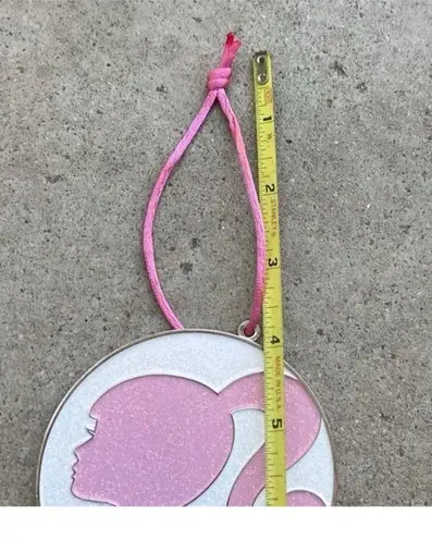 Vintage Barbie World of Barbie Pink/White Glitter Round Ornament Mattel 2022 Pink