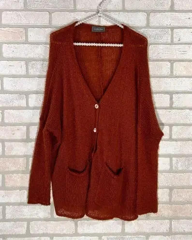 Wooden Ships Rust Lightweight Button Front Relaxed Cardigan Sweater Size S/M