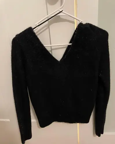 Divided Black Crop Sweater