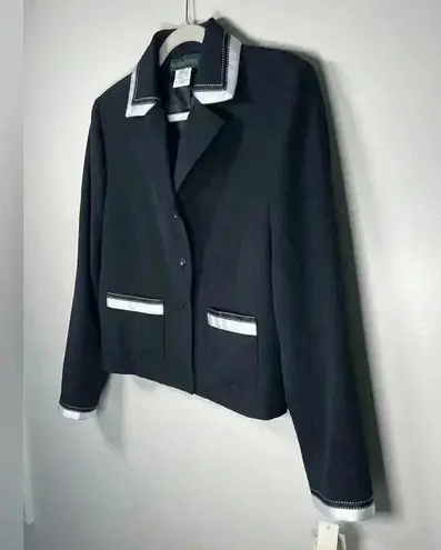 Harvé Benard New With Tags Harve Benard Jacket Blazer Black White Ribbon Trim Women’s Size 12