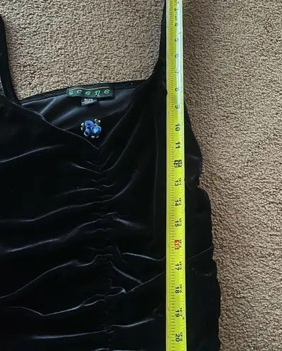 Scene black velvet spaghetti strap tank top 9/10