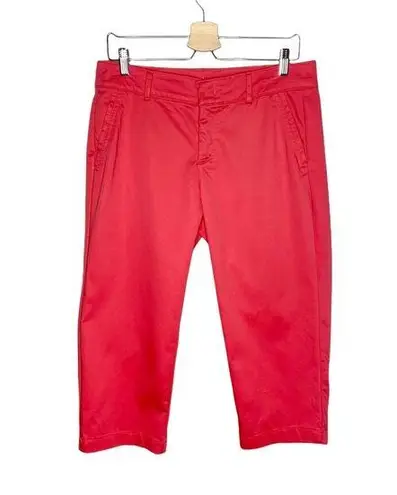 Dockers Coral Pink Cotton Blend Pedal Pusher Cropped Capri Pants