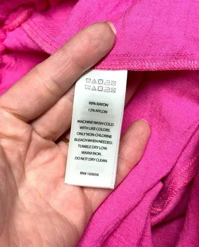 New Happily Grey Cozy Drawstring high rise wide leg Lounge Pink Pants Medium