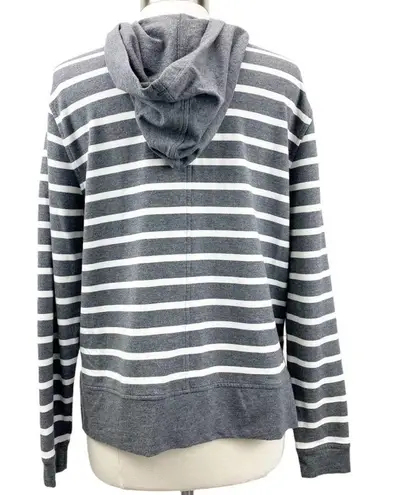 CAbi  Womens M Winward Striped Rope Tie Hoodie Sweatshirt Striped Gray Nautical