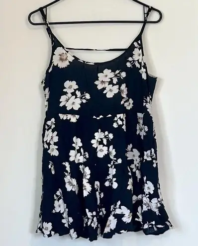 Brandy Melville  Black Floral Jada Mini Dress - One Size