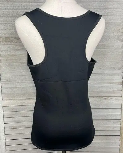 Open Bust Neoprene Tank Top Zip Front Black