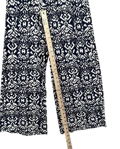 Ralph Lauren  LRL Pants Womens S Blue White Ikat Wide Leg Stretch Jersey Knit