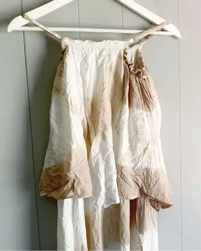 Bohme Boho Maxi Ruffle Tan Tie Dye Dress Size Medium