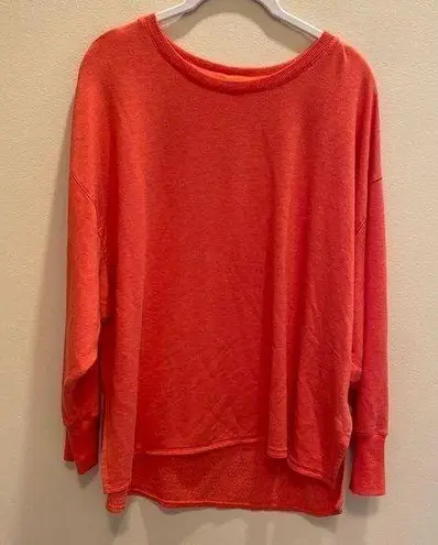 L.L Bean SoftFlex Crewneck Dolman Sleeve Pullover Peachy Orange LARGE PETITE Size undefined