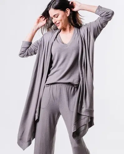 Southcott go to cardigan sweater cascade open front with pockets white size 2