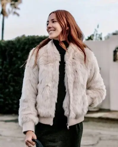 Banana Republic  Faux Fur Bomber Jacket Mob Wife L