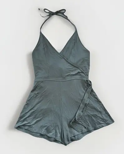 White Crow Romper Womens Size Large Blue Halter Top NEW W TAGS