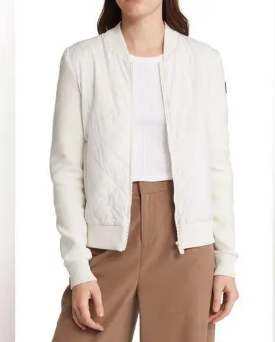 Save the Duck Beta Hybrid Water Repellent Quilted Bomber Jacket Off White Medium