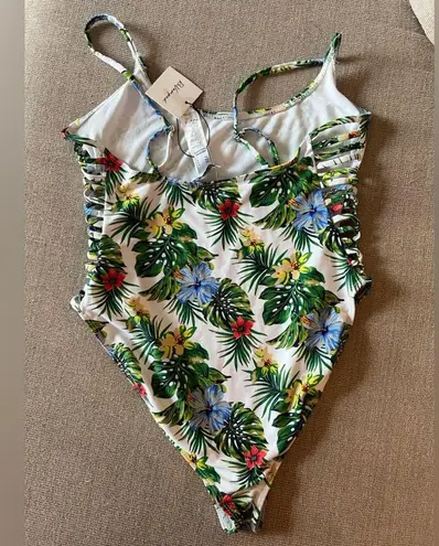 Revamped Tropical Floral One-Piece Swimsuit Size L