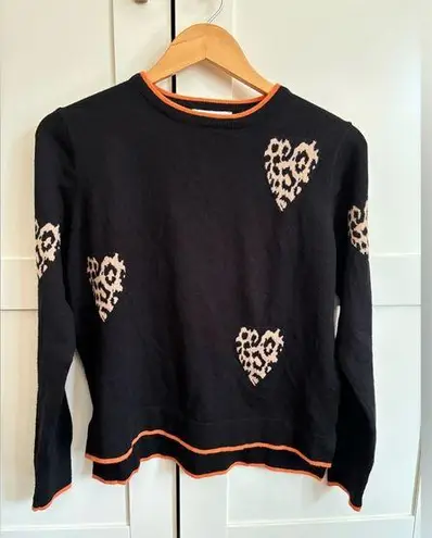 THML  leopard hearts sweater Anthropologie size small