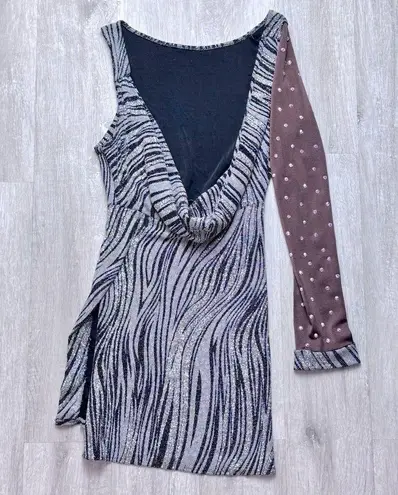 Latin Ballroom Dance Dress XS/S Silver