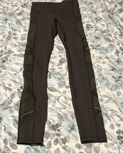 Lululemon  Army Green Speed Up Tights Leggings Mesh Sides Size 2 - Image 10