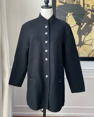 Geiger Classic Walk Smiley Boiled Wool Button Front Jacket Coat 38 8 M Black