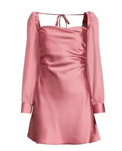 We Wore What NEW Pink Satin Mini Dress size 2 Puff Sleeve Barbie Princess Slip