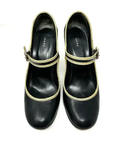 Marc by Marc Jacobs MARC JACOBS black leather Mary Jane heels, made in Italy, size 9.5