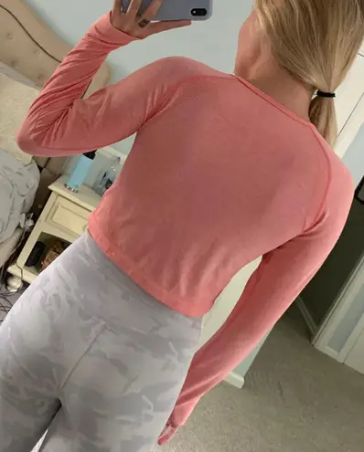 Long Sleeve Work Out Top Pink Size M