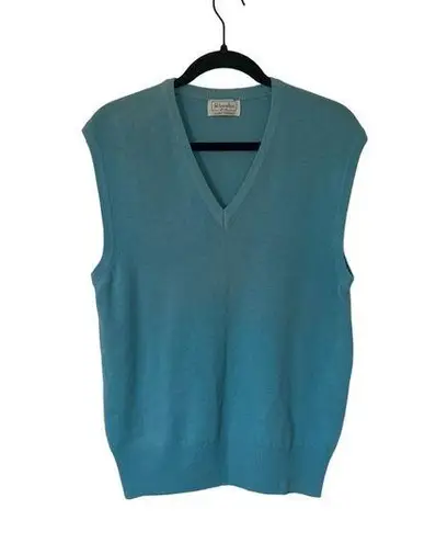 L.A.M.B. Vintage Benetton 80's Baby Blue 100% s Wool Vest Unisex Men's S Women's L